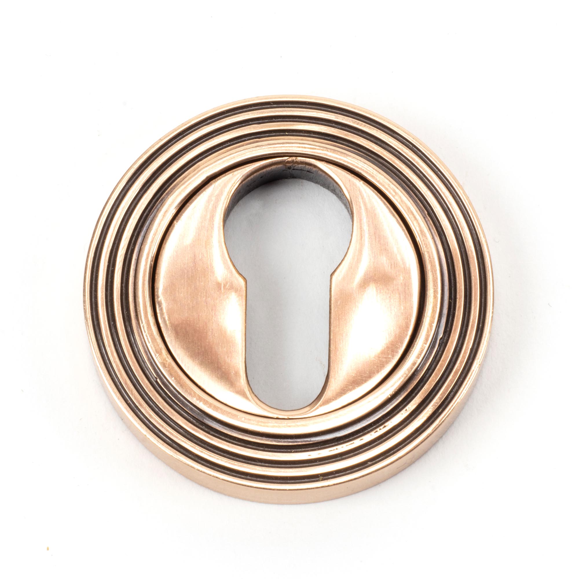 polished bronze round euro escutcheon (beehive)