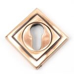 polished bronze round euro escutcheon (square)