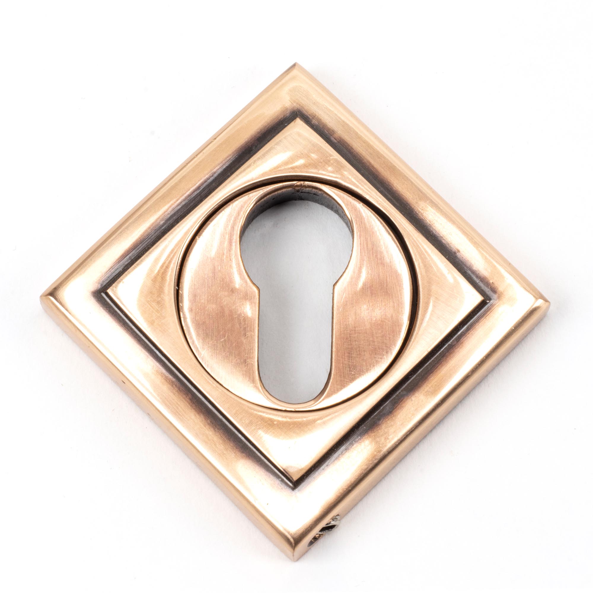 polished bronze round euro escutcheon (square)