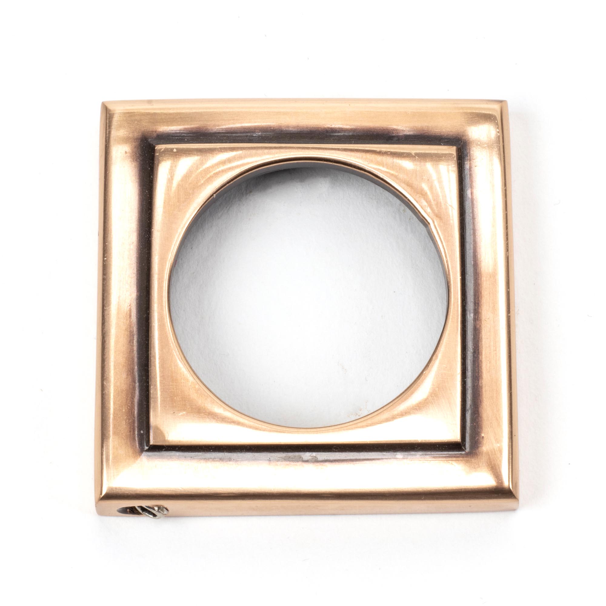 polished bronze round euro escutcheon (square)