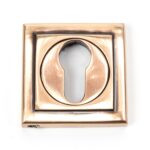 polished bronze round euro escutcheon (square)