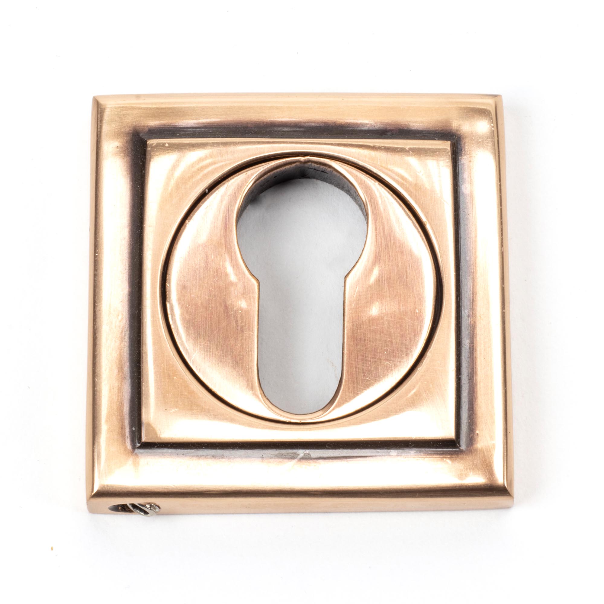 polished bronze round euro escutcheon (square)