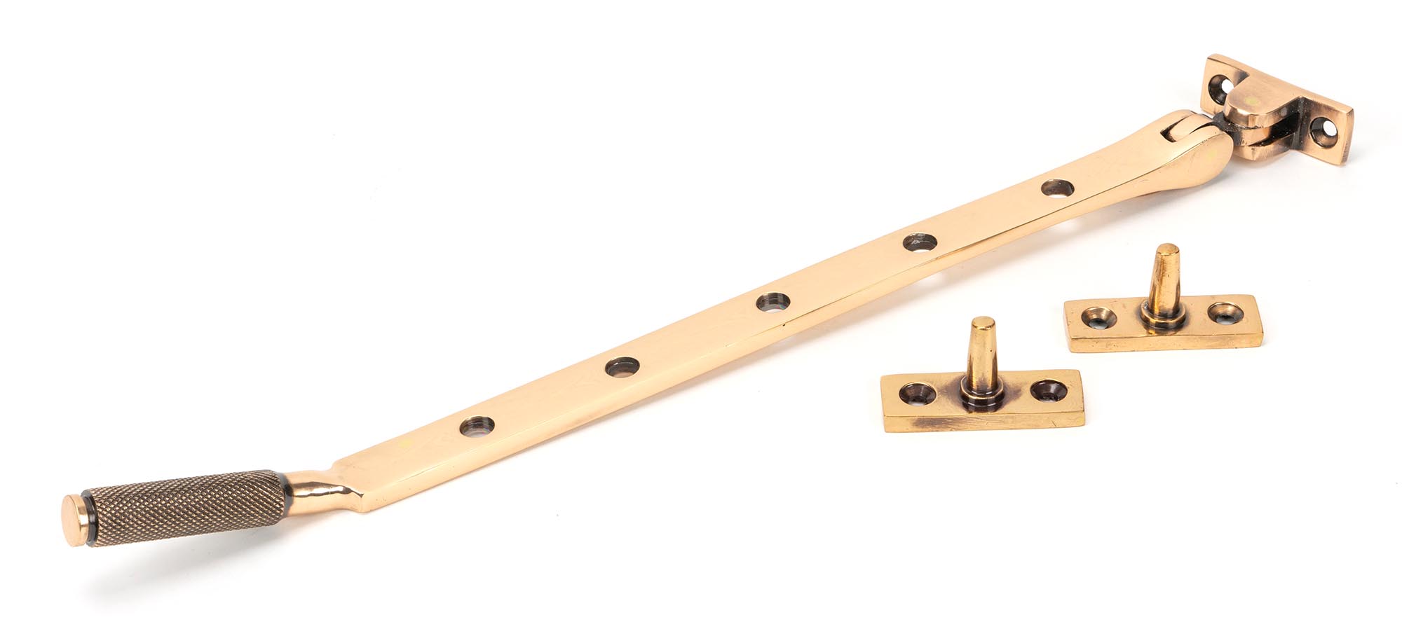 polished bronze 12" brompton stay