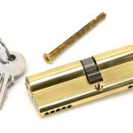 lacquered brass 35t/45 5pin euro cylinder/thumbturn