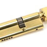 lacquered brass 35t/45 5pin euro cylinder/thumbturn