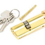 lacquered brass 35/45t 5pin euro cylinder/thumbturn