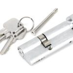 satin chrome 35/45t 5pin euro cylinder/thumbturn