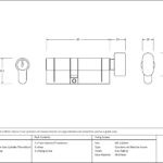 satin chrome 35/45t 5pin euro cylinder/thumbturn