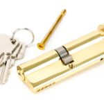 lacquered brass 45/45 5pin euro cylinder/thumbturn