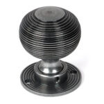 pewter heavy beehive mortice/rim knob set