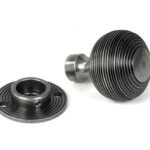 pewter heavy beehive mortice/rim knob set