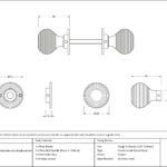 pewter heavy beehive mortice/rim knob set