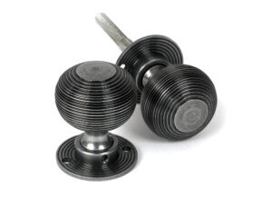 pewter heavy beehive mortice/rim knob set