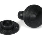 matt black heavy beehive mortice/rim knob set