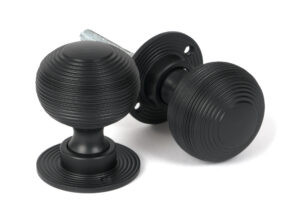 matt black heavy beehive mortice/rim knob set