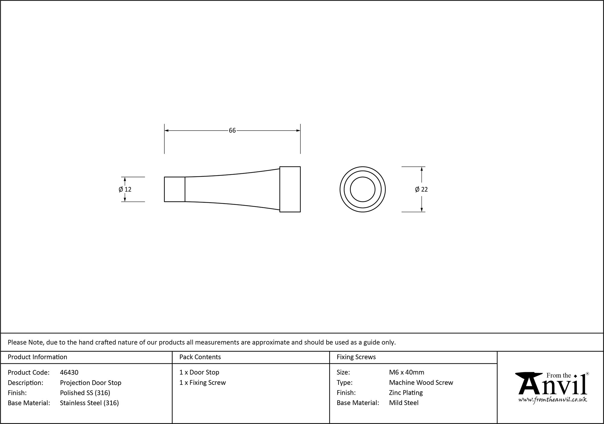polished marine ss (316) projection door stop