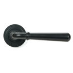 matt black newbury lever on rose set (art deco)
