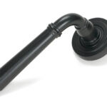 matt black newbury lever on rose set (art deco)
