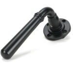 matt black newbury lever on rose set (beehive)