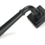 matt black newbury lever on rose set (square)