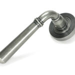pewter newbury lever on rose set (beehive)