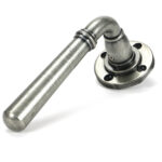 pewter newbury lever on rose set (square)