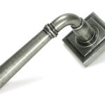 pewter newbury lever on rose set (square)