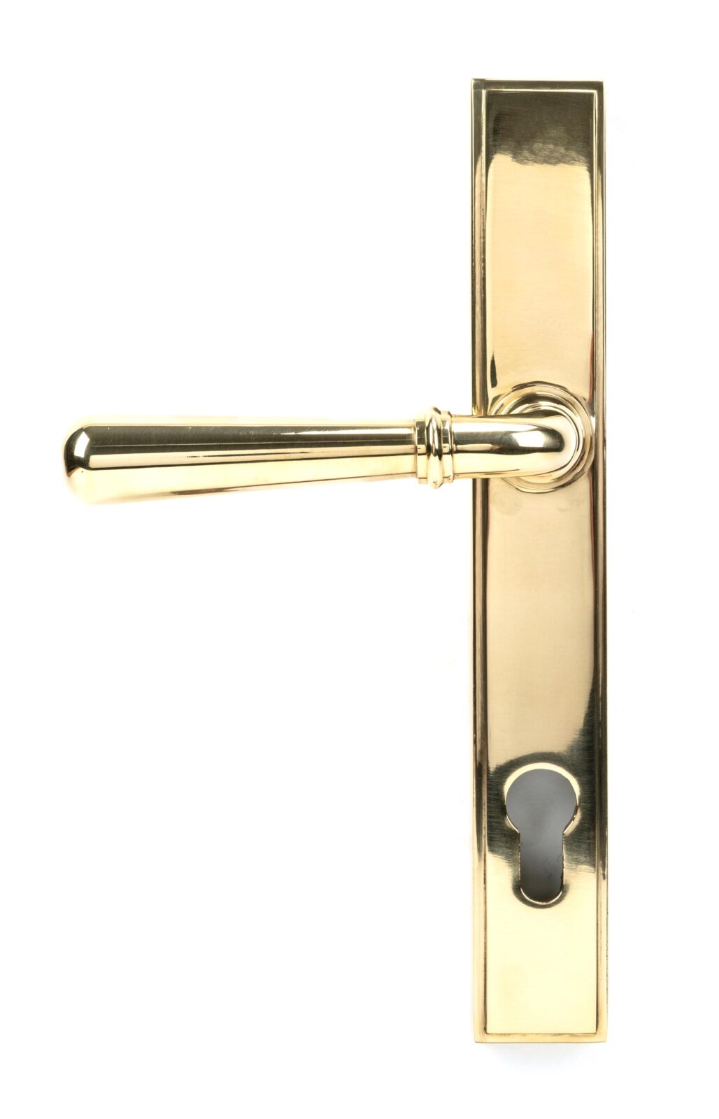 polished brass newbury slimline lever espag. lock set