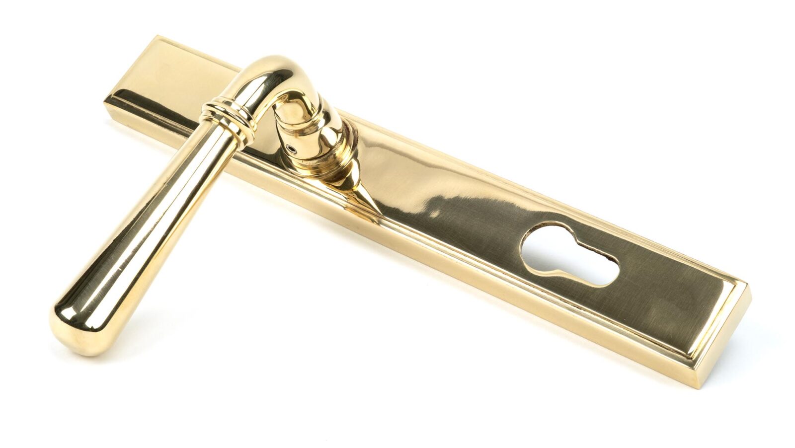 polished brass newbury slimline lever espag. lock set