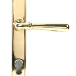 polished brass newbury slimline lever espag. lock set