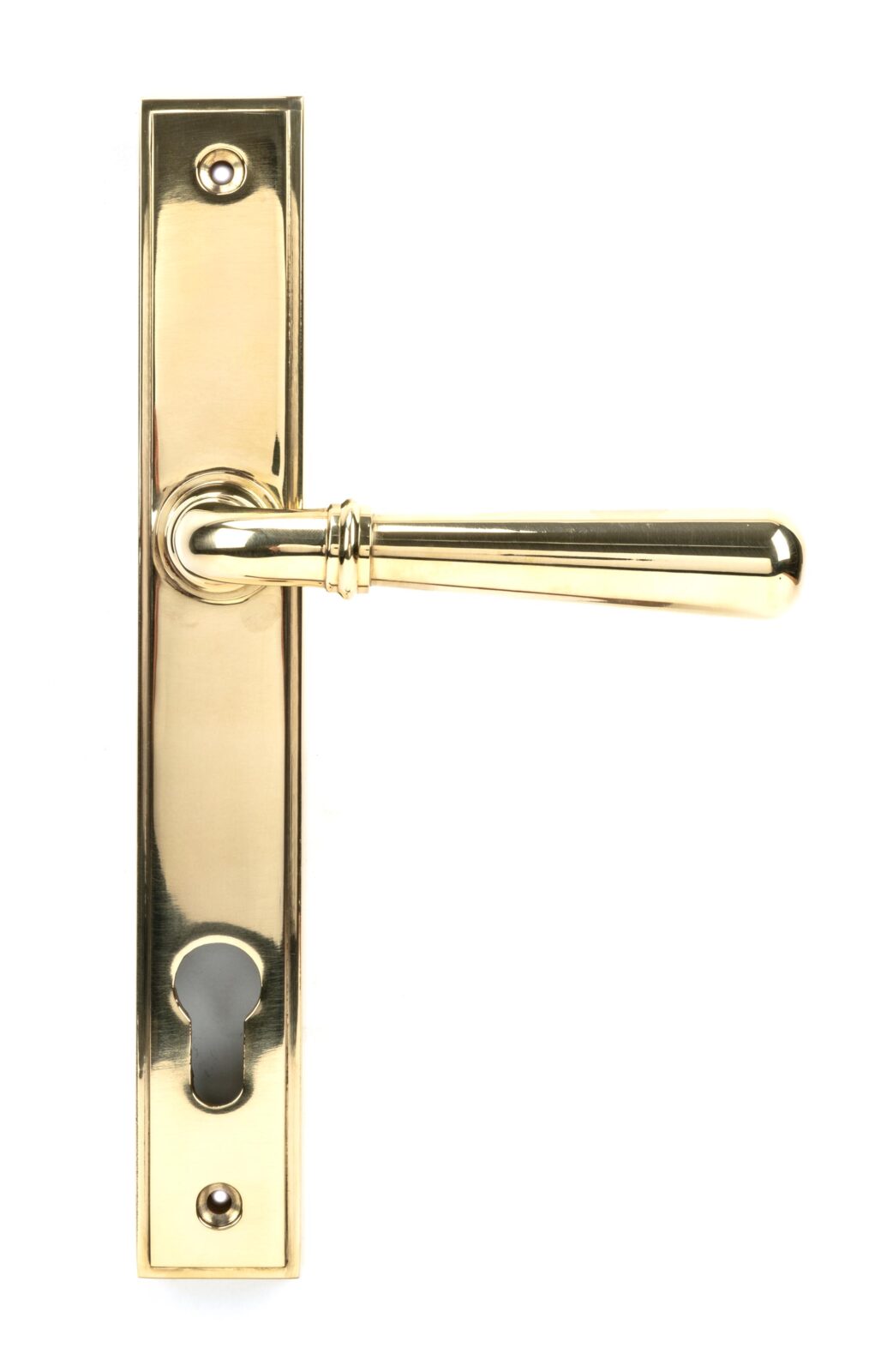 polished brass newbury slimline lever espag. lock set