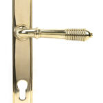 polished brass reeded slimline lever espag. lock set