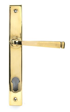 polished brass avon slimline lever espag. lock set