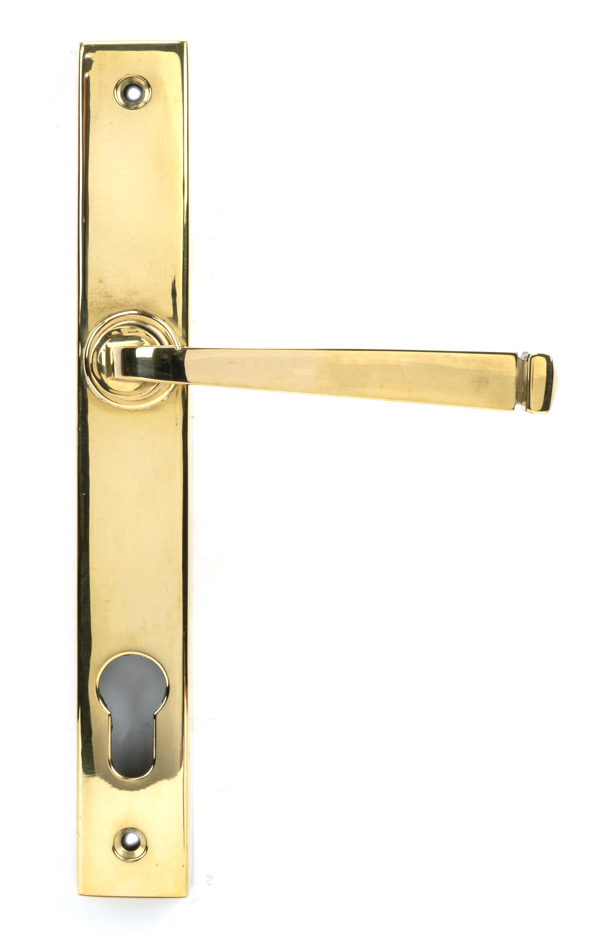 polished brass avon slimline lever espag. lock set