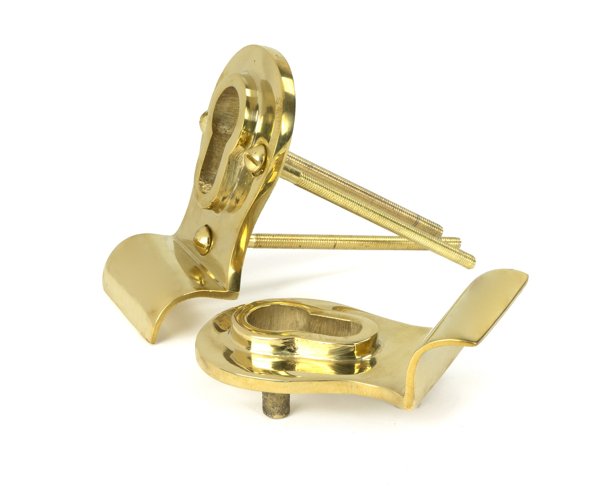 polished brass 50mm euro door pull (back to back fixings)