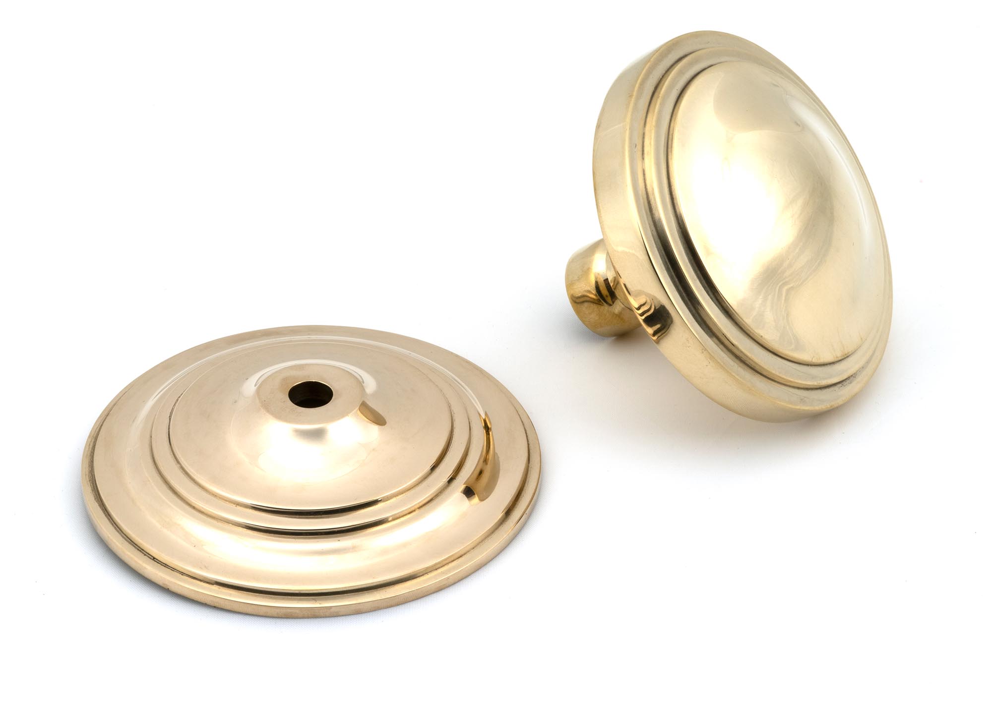 polished brass art deco centre door knob