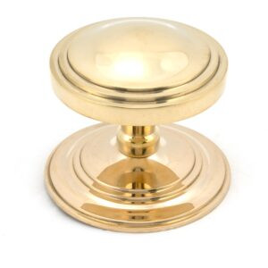 polished brass art deco centre door knob