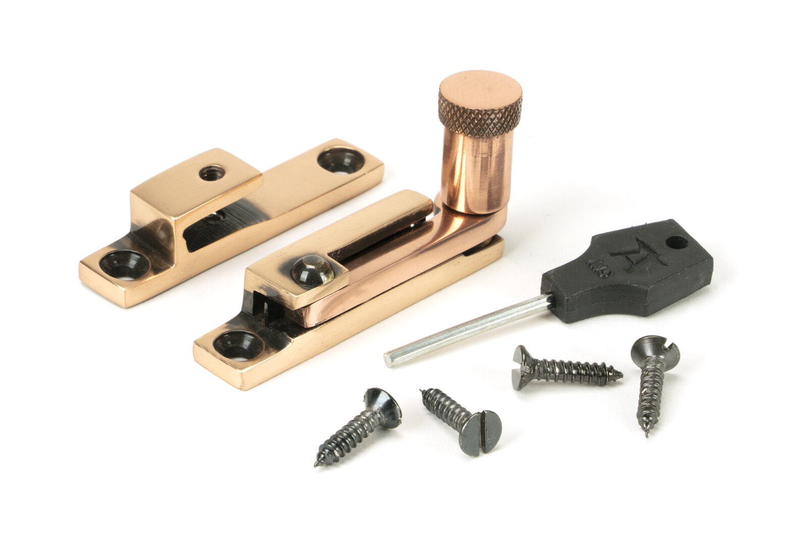 polished bronze brompton quadrant fastener narrow