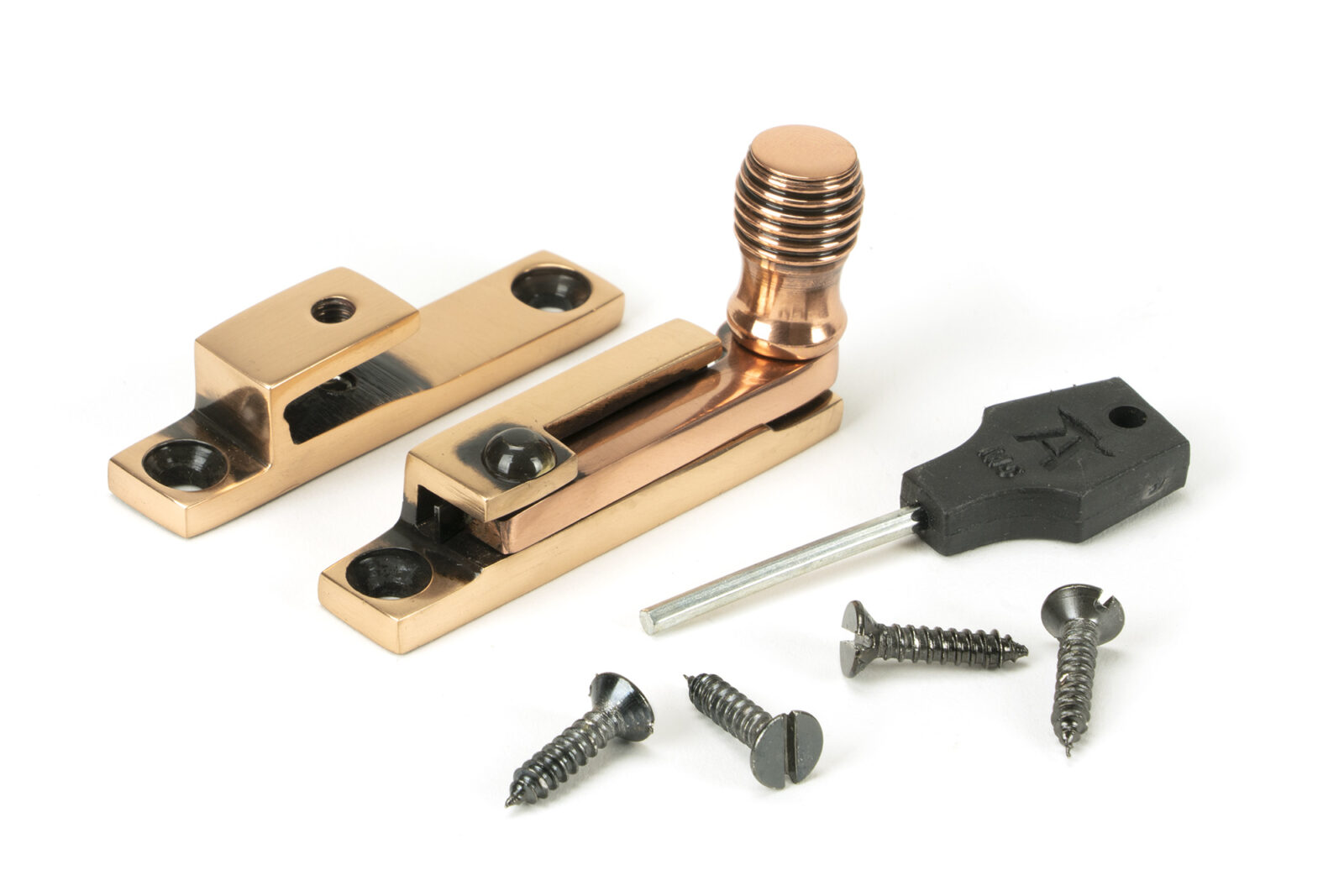 polished bronze beehive quadrant fastener narrow