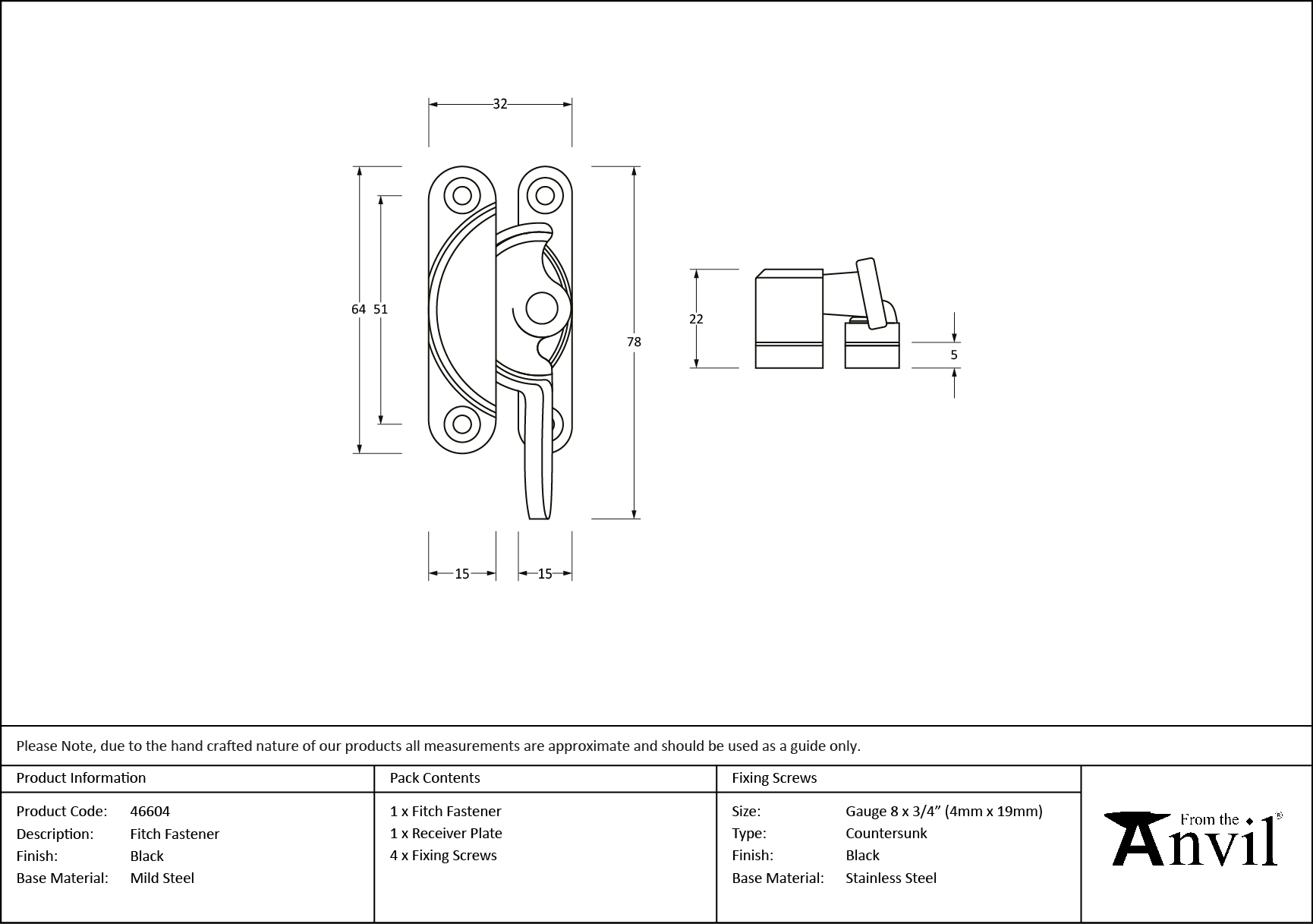 black fitch fastener