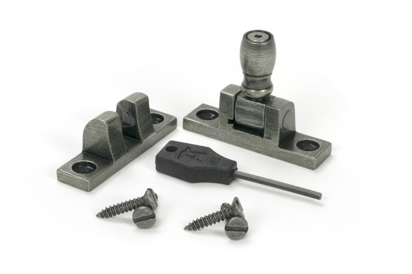 pewter mushroom brighton fastener narrow (square)