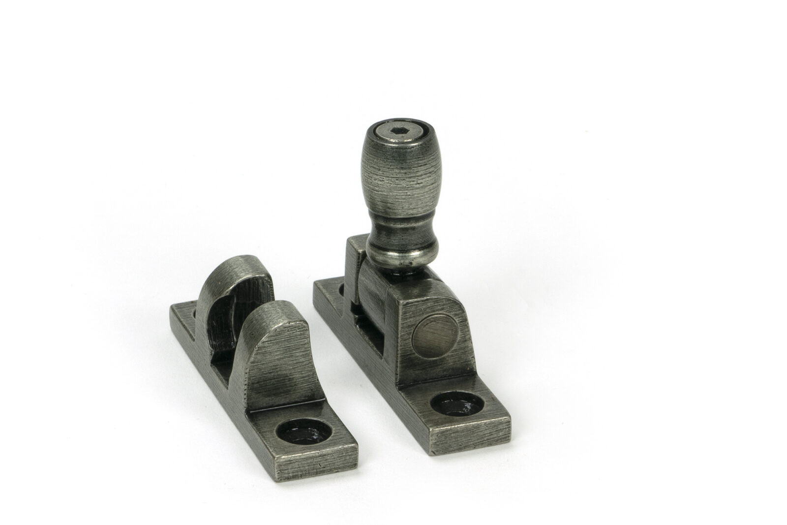 pewter mushroom brighton fastener narrow (square)