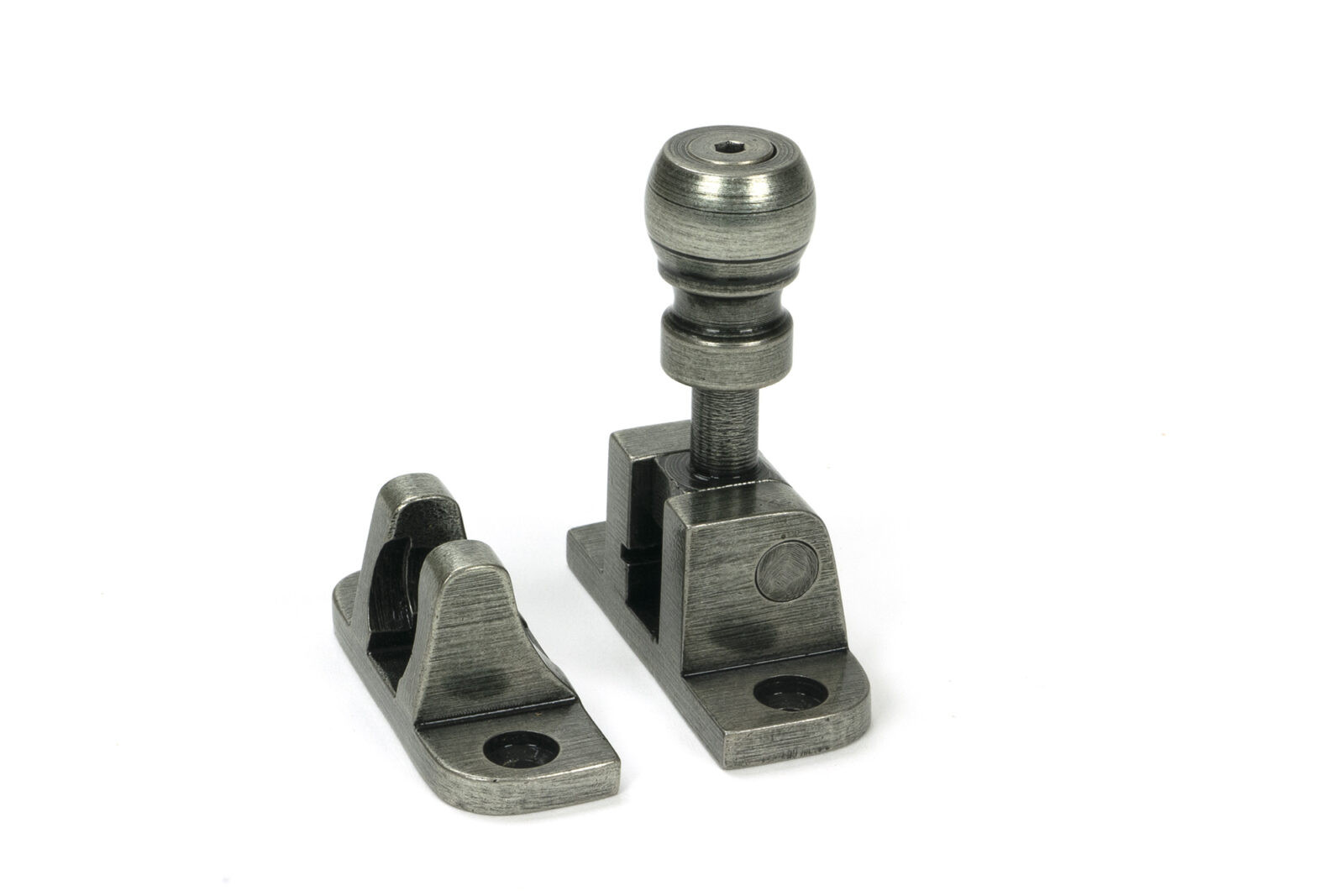 pewter mushroom brighton fastener (radiused)