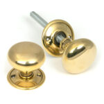 aged brass mushroom mortice/rim knob set