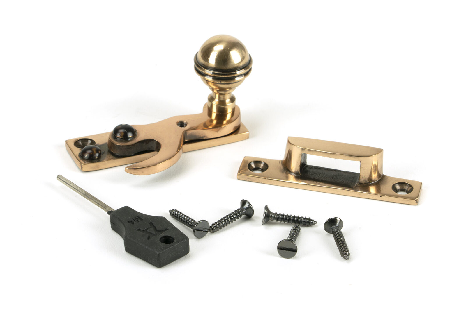 polished bronze prestbury sash hook fastener