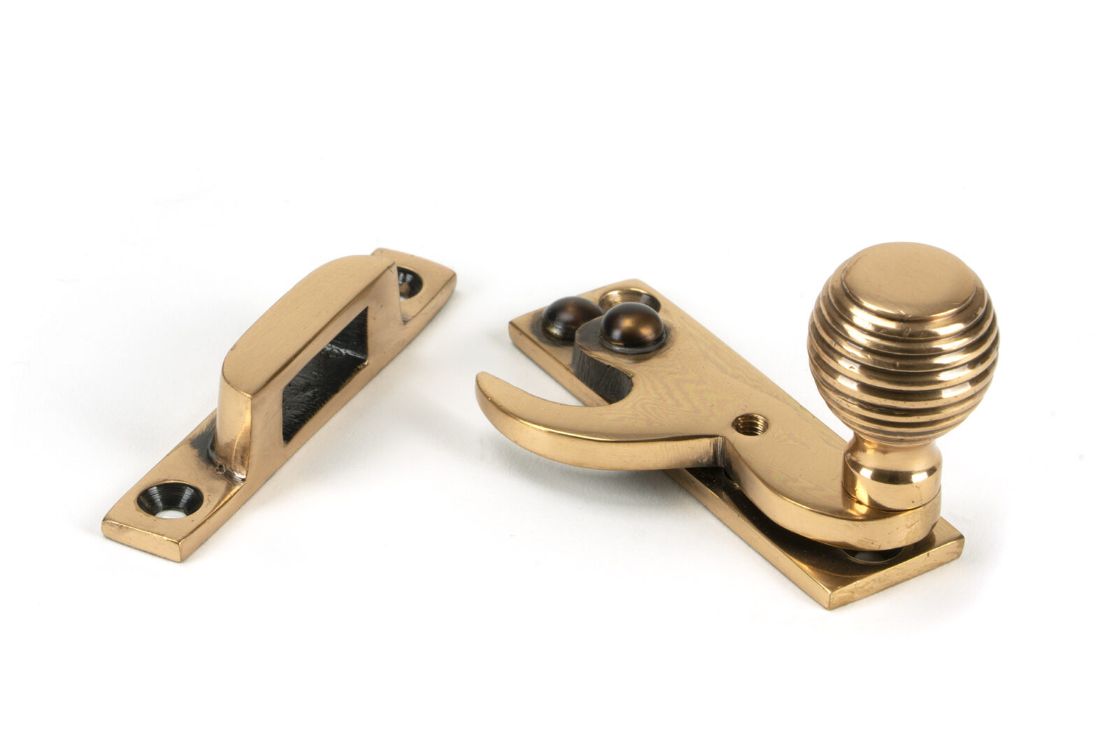 polished bronze beehive sash hook fastener