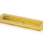 polished brass 175mm plain rectangular pull