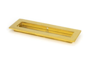polished brass 175mm plain rectangular pull