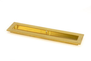 polished brass 250mm plain rectangular pull