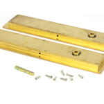 polished brass 250mm art deco rectangular pull privacy set